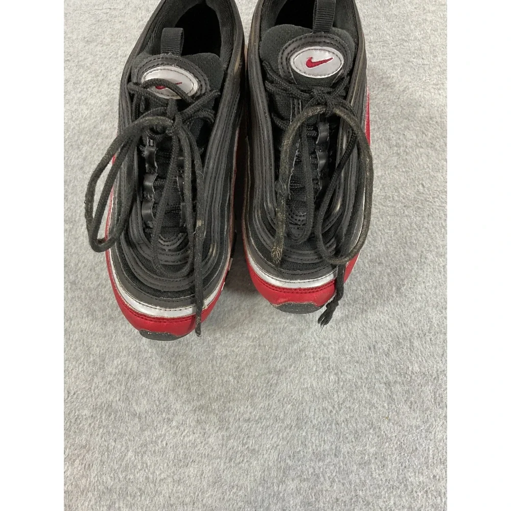 Nike Air Max 97 Kids Black Red Silver Sneakers FB3245-001 Size 3.5Y